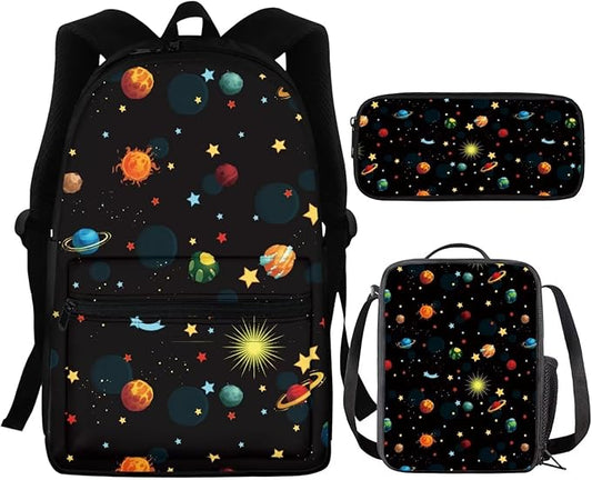 Planet Toddler Backpacks for Girls 6-8 Fashion School Book Bag and Lunch Bag Set for Toddler Girls Backpacks Back to School Supplies