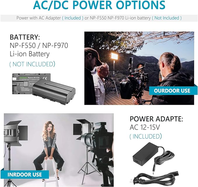 Neewer Professional Metal Bi-Color LED Video Light for Studio, YouTube, Product Photography, Video Shooting, Durable Metal Frame, Dimmable 660 Beads, with U Bracket and Barndoor, 3200-5600K, CRI 96+