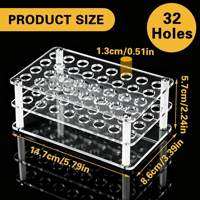 Acrylic Pen Display Holder, 32-Slots Pencil Display Stand Clear Paint Brush Holder Rack Organizer for Pens Pencils Artist (32)