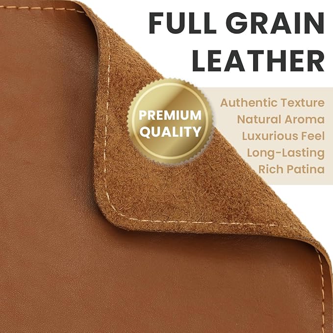 Full Grain Genuine Leather Desk Pad – Toffee Tan Brown (XL) - Premium Desk Mat with Non-Slip Backing, Thick 3mm, Office Desk Protector for Work & Gaming (Extra Large 35.4 x 15.7 inch)