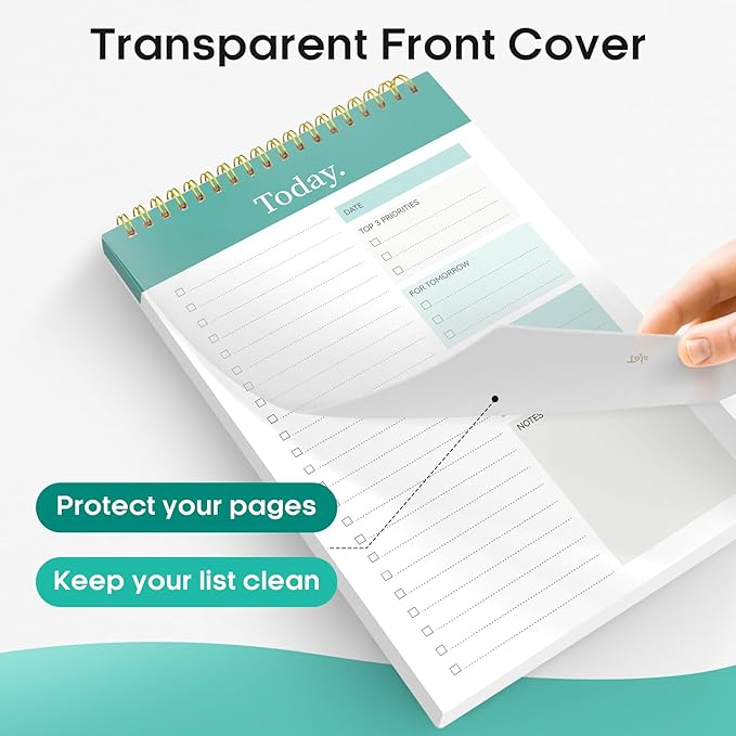 Taja 6 Pack of To Do List Notepad - To Do List Notebook for Work with 52 Sheets, 9.8" x 6.5", Undated Daily Planner Perfect for Daily Tasks and Goal Setting, Notepad Suitable for Office, Home & School - Multi