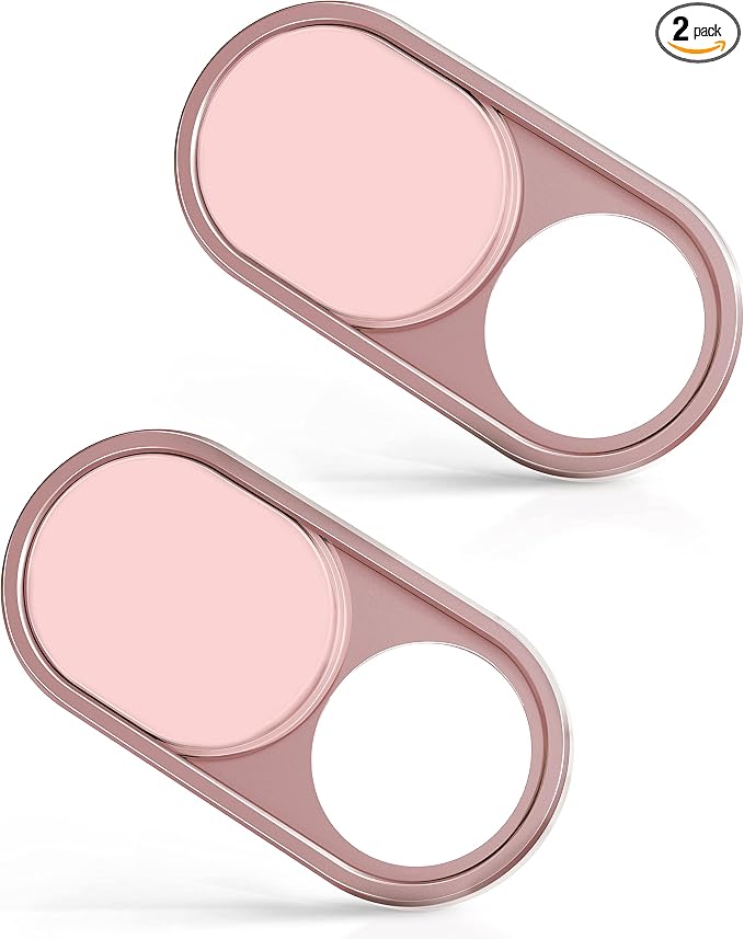 imluckies Metal Webcam Cover Slide, 0.023in Camera Cover for Laptop Computer, MacBook Pro/Air iMac iPad Tablet iPhone 8/7/6 Plus, Echo Show/Spot Web Camera Blocker Protect Your Privacy [2 Pack Pink]