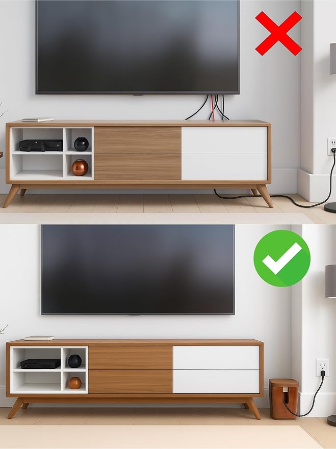 Mango Cable Management Box - Rustic Design (Natural, Extra Large) | Mango Wood, Cable Organizer, Rustic Style, Modern Design, Desktop Storage