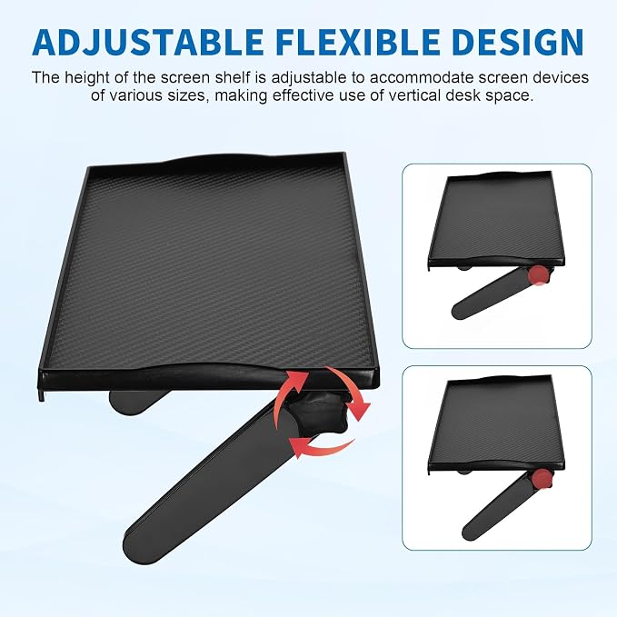 uxcell TV Top Shelf TV Monitor Shelf, 11.8" x 5.5" Plastic Shelves Monitor Top Bracket Universal Fit Shelves Storage Thickened for Media Box Game Console Router, Black