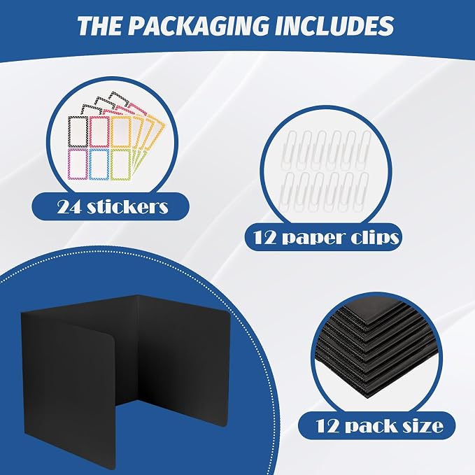 12 Pack Desk Dividers for Students,3-Fold Privacy Screens,Testing Dividers for Classroom Waterproof,Plastic Easy Clean Privacy Shields for Student Includes Extra Labels