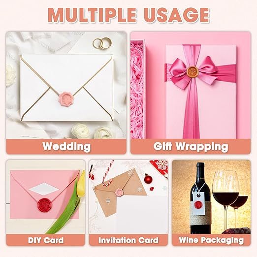 Yelsky Wax Seal Kit for 1.3 Inch Large Wax Seal Stamp, 2 Metal Molds with Round Flowers, for Gift Wrapping, Envelopes, Wedding Invitations, Wine Packaging, Greeting Cards, Documents