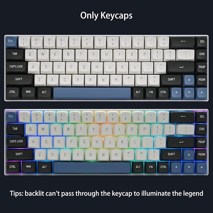 Fogruaden 160 Keycap Set, Double Shot Keycaps, CSA Profile Custom Keycaps for Mechanical Keyboard Keycap(Arctic)