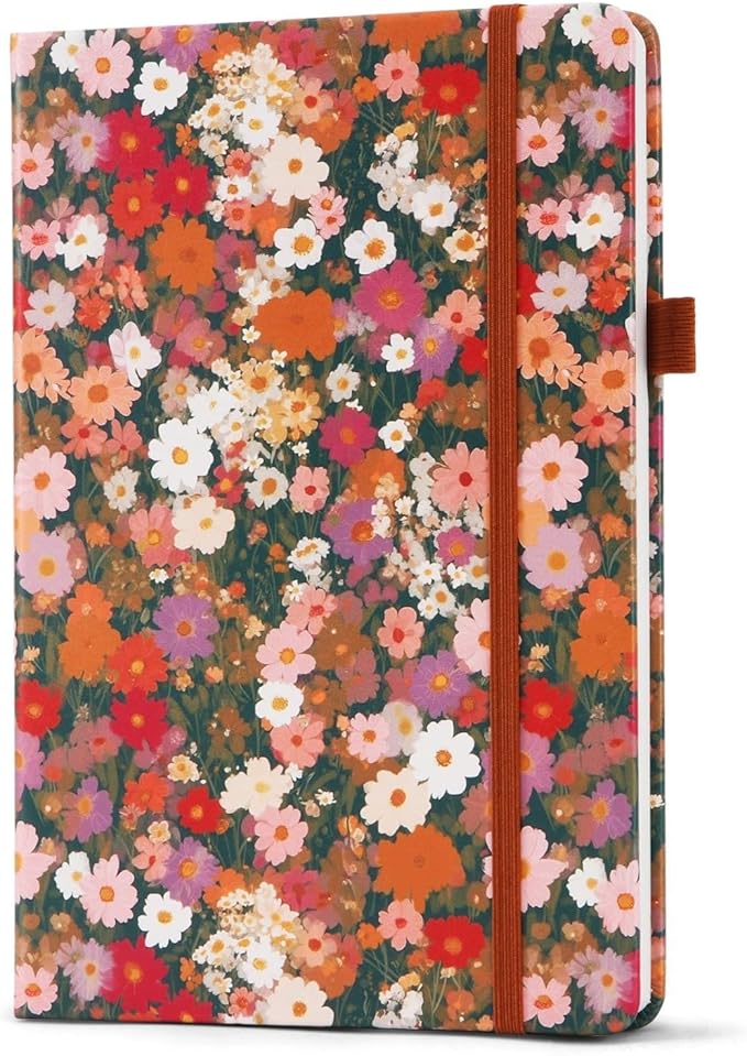 Lined Journal Notebook A5, College Ruled Hardcover Journal for Women, 160 Pages with 100gsm Thick Paper for Writing, Work, Notes & Journaling, Gift for Women, Night Floral