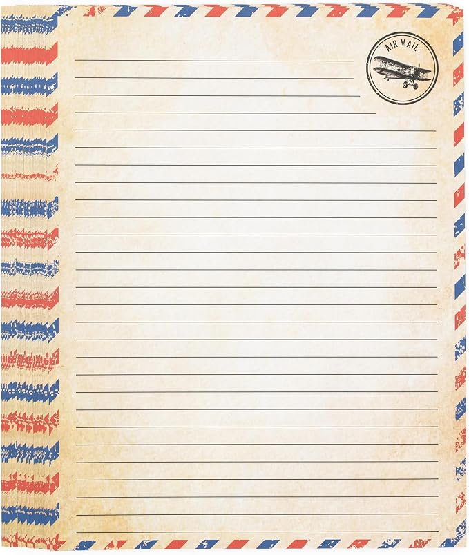 60 Pack Airmail Paper and Envelopes Set - Blue Writing Paper for Invitations, Love Letters, Letters to Troops, Christmas Letter - 8.5 x 11 Inch