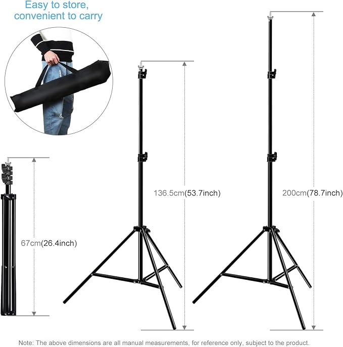 PULUZ Blue Green Red Screen Backdrop Kit with Tripod Stand, 6.5x6.5ft Green Screen Stand for Content Creation and Virtual Backgrounds, Blue Red Photo Background with Backdrop Stand for Photography