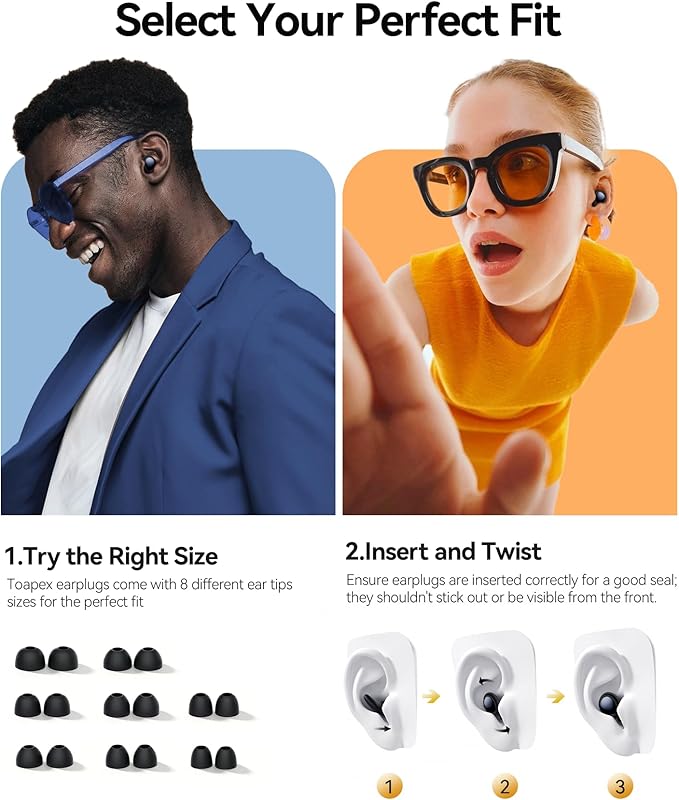 Ear Plugs for Sleeping 45dB Noise Cancelling Silicone Earplugs