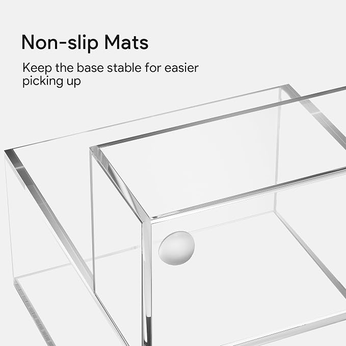HBlife 2-Pack Acrylic Pen Holder for Desk, 3-Compartment Small Desk Organizer, Clear Office Supplies Desk Accessories with Sticky Notes Holder Stores Post It Notes 3X3 for Office, Home and School