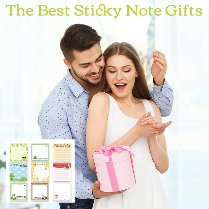Inspirational Sticky Notes Gifts - 9 Pack Funny Positive Quotes Notepads 3x3 Inches, Fun Motivational Self-Adhesive Memo Pads Office Study Supplies for Friends Coworkers (450 Sheets)