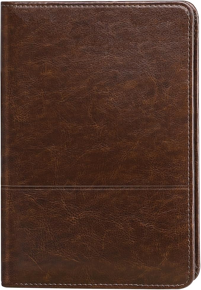 Padfolio/Portfolio Binder, Mini Padfolio Portfolio Binder 5 x 8 Legal Writing Pad, A5 Document Organizer Folder for Men Women,Brown.