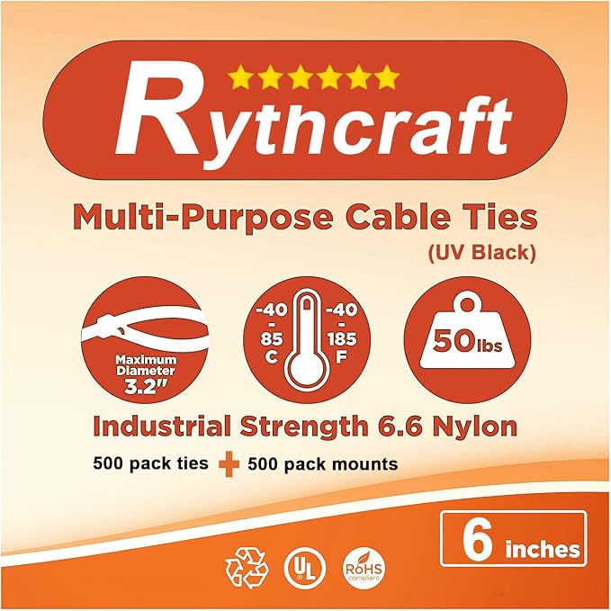 500 Pack 3/4" Zip Tie Adhesive Mounts Self Adhesive Cable Tie Base Holders with Multi-Purpose Tie wire clips with screw hole,Anchor stick on wire holder, Including 100 Pack Clips（Black）