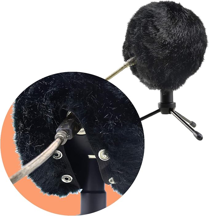 Blue Snowball Furry Windscreen Cover Muff - Professional Snowball ICE Mic Foam Wind Cover Windshield Pop Filter for Recordings, Broadcasting, Singing by Sunmon （Black）