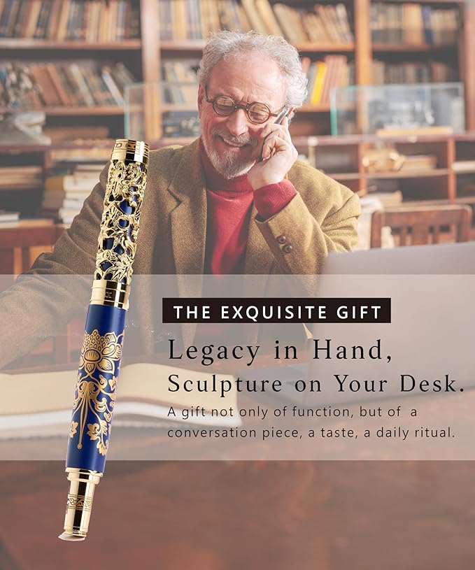 ARTEX Executive Rollerball Pen-Museum Collections-Crafting Timeless Beauty-Luxury Pen Gift & Office Desk Decor, German SCHMIDT refill, Solid Metal Texture