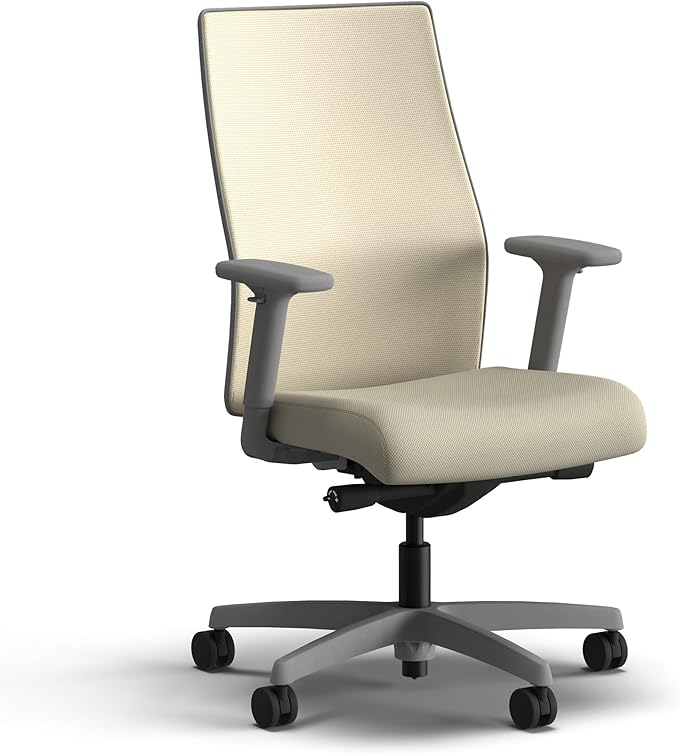 HON Ignition 2.0 Mid Back Task Chair, Spectrum Mesh, Advanced Synchro-Tilt Control, Office Chair with Lumbar Support, Height and Width Adjustable Arms, Titanium Frame, Linen