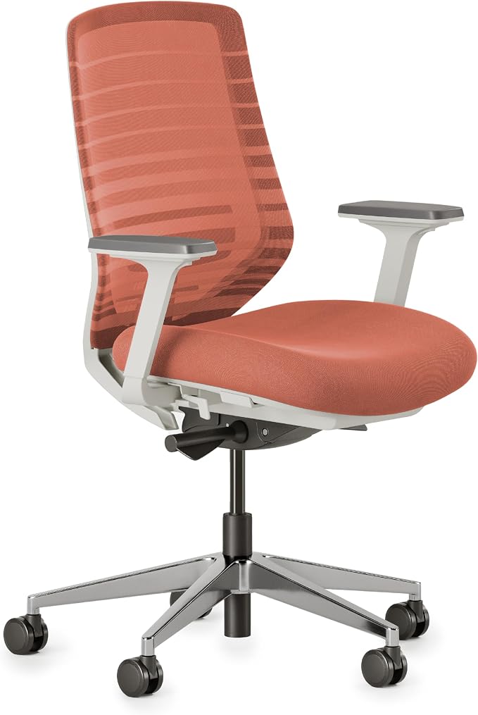 Branch Ergonomic Chair, Versatile Desk Chair with Adjustable Lumbar Support | Breathable Mesh Backrest and Smooth Wheels, Experience Optimal Comfort and Support, Poppy
