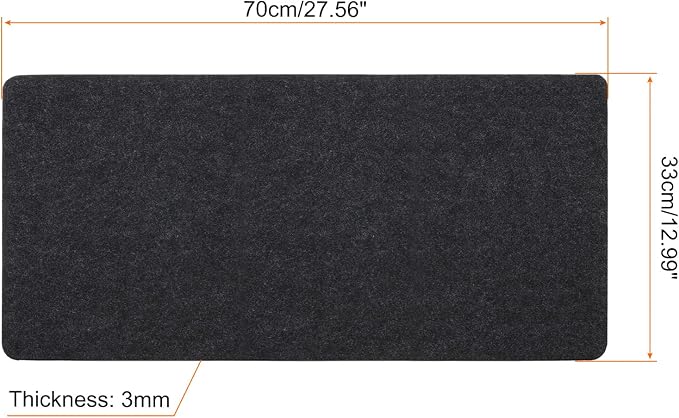 PATIKIL 28"x13" Desk Mat Protector, Felt Dual Side Mouse Pad Writing Mat for Office Home, Gray