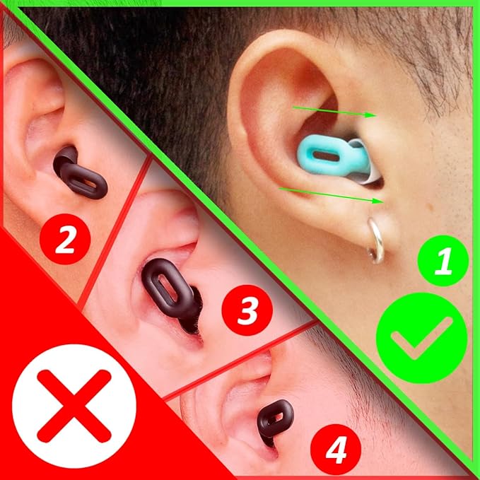 Focus Plus Earplugs with Double Tips – Reusable Silicone Ear Plugs for Sleep, Focus, Travel, Misophonia, 23 dB Noise Reduction + 5 dB with Double Tips (Black, Pack of 1)