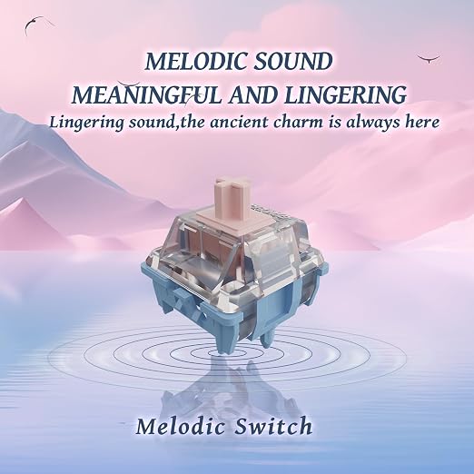 GATERON Melodic Keyboard Switches, Clicky RGB LED 5 Pin Factory Pre-lubed 60gf Key Switches for MX Mechanical Keyboard (110)