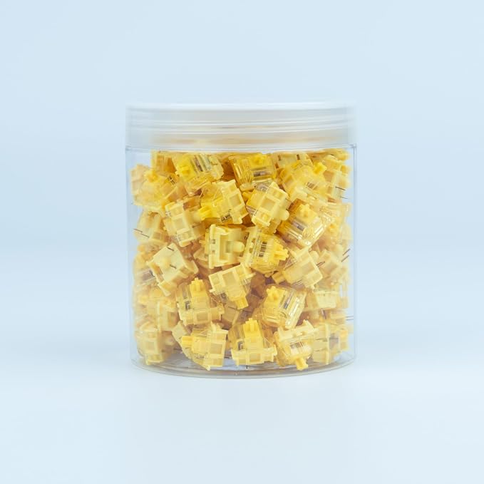 GATERON Phantom Yellow Keyboard Switches, RGB LED Linear 50gf Key Switches for MX Mechanical Keyboard (Yellow, 110PCS)