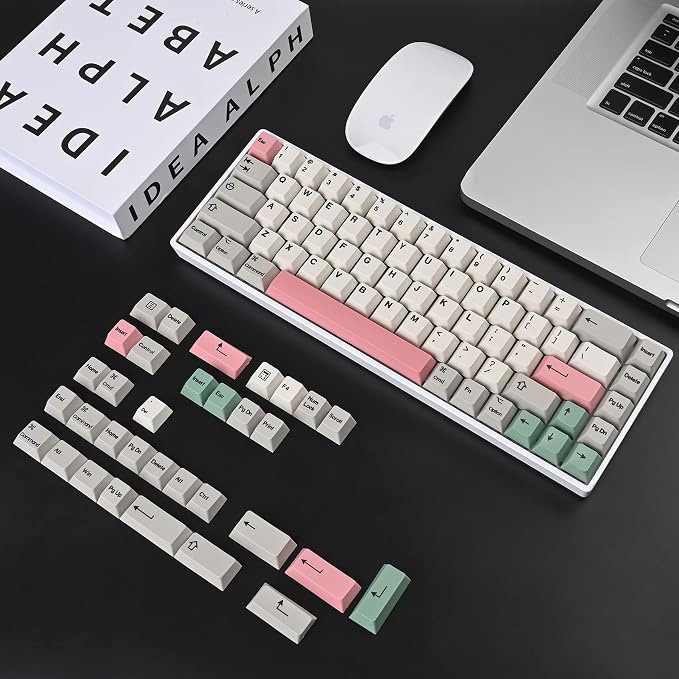 Cherry Profile PBT Keycaps 178 Key Set, Oil Proof Fade Resistant Keycaps Fit 60%/65%/75%/80%/TKL/100% Mechanical Keyboard (9009-Cherry)