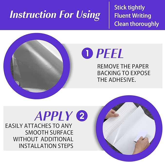 2 Pcs Dry Erase Board Sticker 8.3'' x 11.7'' Whiteboard Sticker Self-Stick Dry Erase Sheets Wallpaper Peel Stick New Stain Proof Dry Erase Stickers for Wall Desk Refrigerator Door Locker