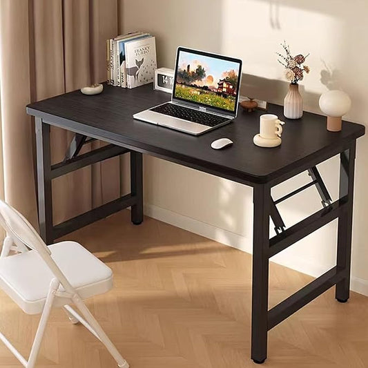 47.2 Inch Folding Table，Square Folding Desks for Small Space,Small Foldable Desk No Assembly,Rustic Brown.