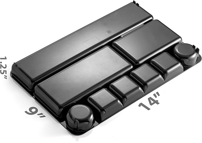 Officemate Recycled Plastic Desk Drawer Organizer, Nine Compartments, 14 X 9 X 1.13, Black (Pack of 6)