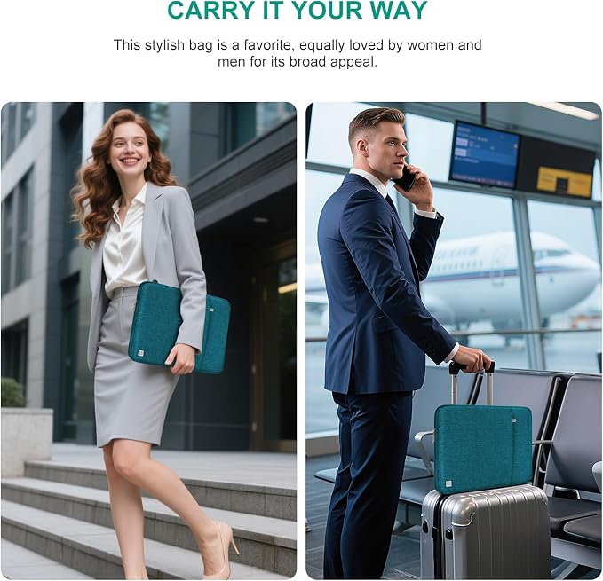 DOMISO Laptop Case Laptop Sleeve Cover for 16 inch MacBook Pro M4/M3/M2/M1 Pro/Max A3403 A3186 A2991 A2780 A2485 A2141,Compatible with 15.6 inch HP Lenovo Dell XPS 16,Teal