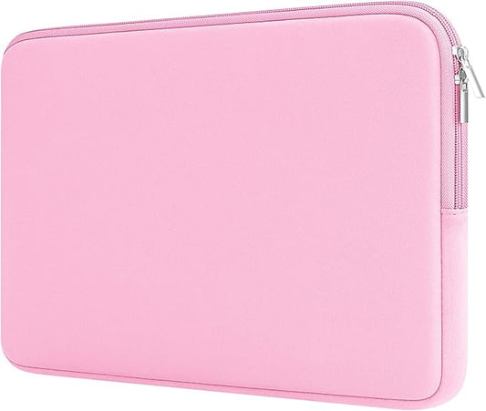 RAINYEAR Laptop Sleeve Case Compatible with 13.3 Inch Notebook Computer Tablet Chromebook 14" MacBook Pro/Max M1 M2 M3 M4 M5 Soft Cover Protective Case Zipper Carrying Bag (Pink)