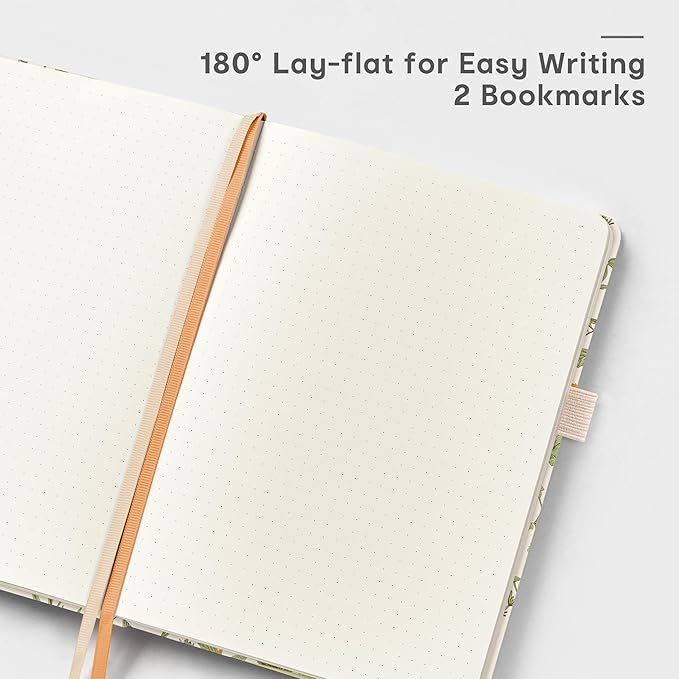&And Per Se Dotted Journal Notebook, A5 Hardcover Aesthetic Dotted Notebook – 160 Pages 100gsm Thick Dot Grid Paper, 3 Sticker Sheets – Gift-Ready Journaling Kit for Women (Wild Flowers)