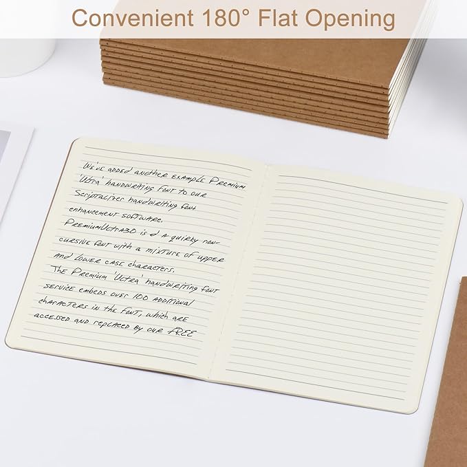 ZCZN 50 Pack A5 Kraft Notebooks Bulk, 8.15x5.5 Inches Lined Paper Journaling Notebooks, Notebooks for Work, Composition Notebooks for School, Journal Notebooks for Office, 60 Pages