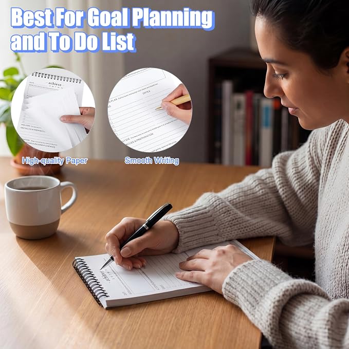 Resurhang 3 Pcs Goal Planning Notepad Goal Setting Journal Productivity Notepad Planner for Daily Work School Project Action Plan Task Management Personal Development Track