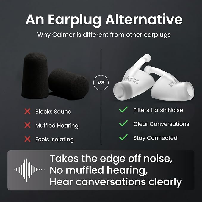 Flare Audio Calmer | Noise Reducing Ear Plugs Alternative | Silicone Reusable Ear Plugs for Noise Sensitivity, Focus and Travel | Ear Plugs for Noise Reduction (mini, Light)