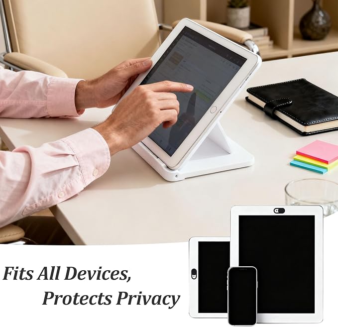 Webcam Cover Slide (25-Pack) – Ultra-Thin Privacy Camera Blocker for MacBook, iPhone, iPad, Laptop, PC & Smartphones – Black