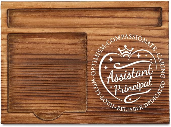 THRXOBN Desk Organizer for Assistant Principals & Educational Leaders - Natural Wood with Slots for Notes, Pens, and Small Office Supplies – Practical & Stylish Workspace Solution,WSH23
