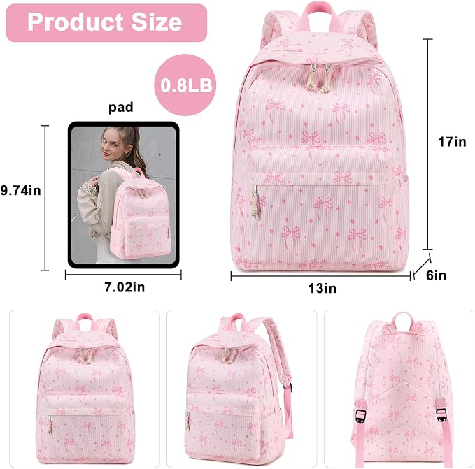 Bluboon School Backpack Set Girls Womens Laptop Bookbag Casual Daypack Fits 15 inch Laptop with Lunch Tote Bag and Pencil Bag