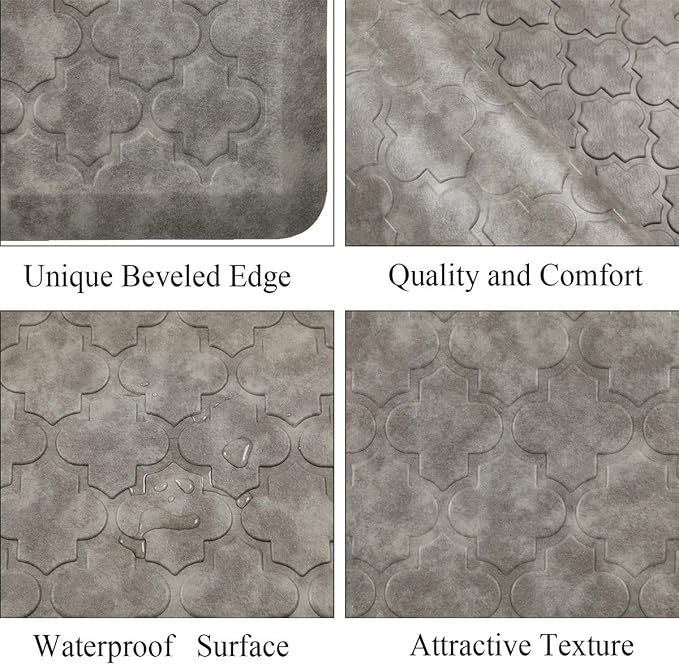 HEBE Anti Fatigue Kitchen Mats for Floor 20"x60", Cushioned Standing Mat | Non Slip Waterproof Kitchen Runner Rug, Heavy Duty Padded Foam Comfort Mat Floor Carpet for Standing Desk, Laundry, Sink