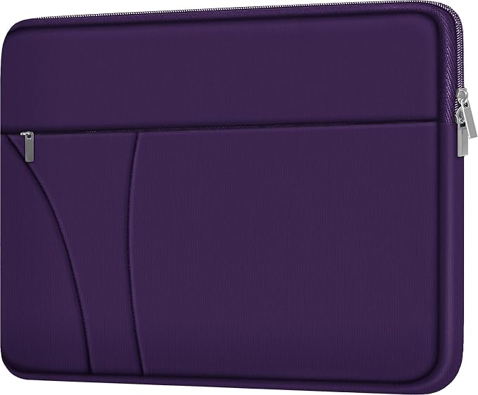 Laptop Sleeve Case 14 inch, Slim Traveling Laptop Cover with Zippered Pocket, Shockproof Protective Carrying Briefcase Computer Bag for 14" MacBook Air/Pro, HP, Dell, Lenovo, Acer, Dark Purple