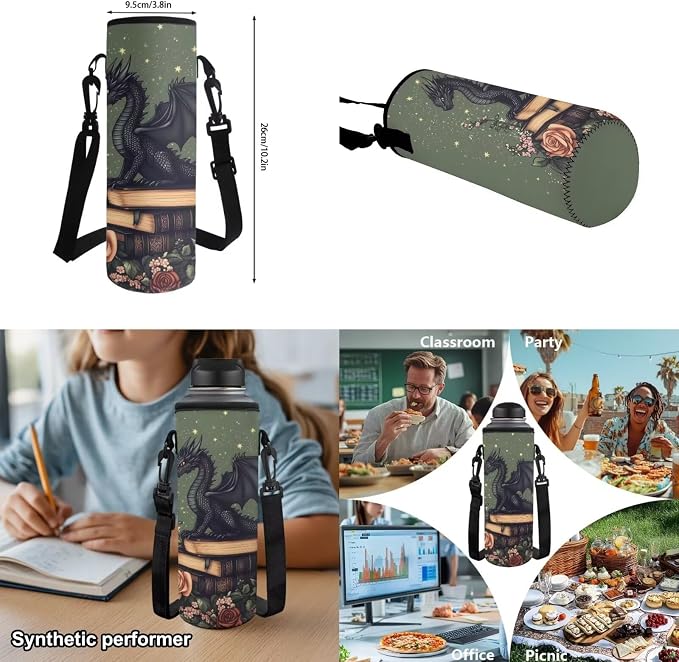 Black Dragon Backpack Set - Elementary School Backpacks for Boys Girls with Lunch Box - 17 Inch Book Lover Bookbag for Kids Ages 6-10 Back to School