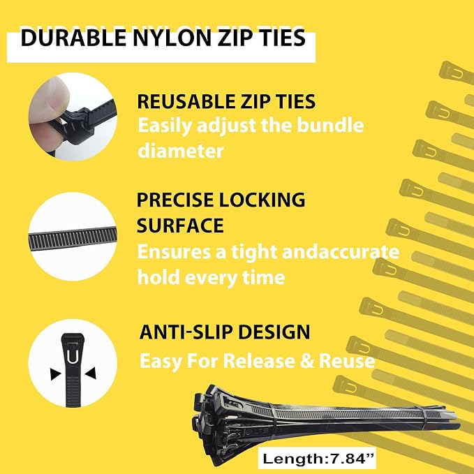 Magnetic Cable Zip Mounts Magnetic Cable Holder 22mm Multipurpose Magnet Wire Management Bases with 7.84" Reusable Zip Ties for Cord Organizer (10Magnets, 20 Cable Ties)