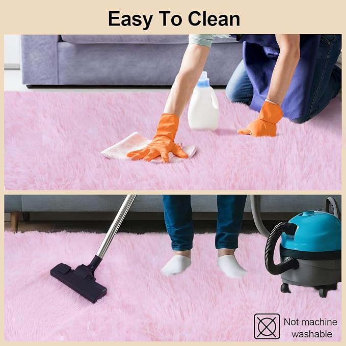 Mugorn Small Soft Shag Rugs for Bedroom, 3x5 Fluffy Area Rugs for Living Room