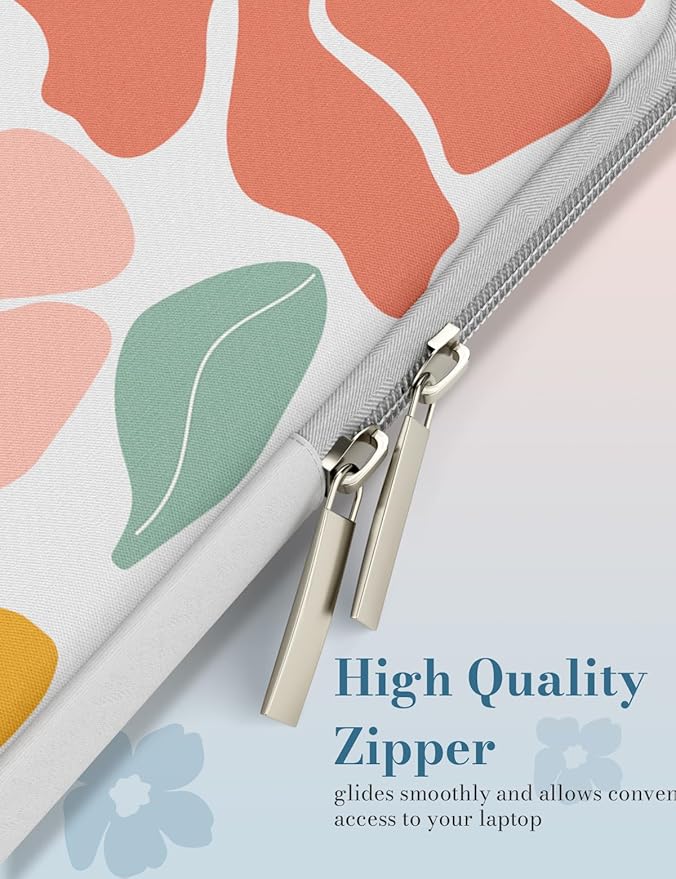 iCasso Laptop Sleeve 13 inch for MacBook Air 13-13.6 inch M3/M2/M1, Laptop Sleeve for MacBook Pro 13 inch 2024-2016, Slim Protective Travel Carrying Case for MacBook Pro 14 inch, Colorful Flower