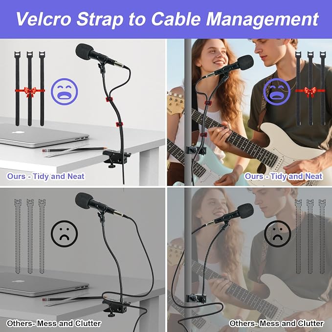 2 in 1 Quick-Release Microphone Holder, Gooseneck Microphone Stand Holder Compatible with Shure/Fifine / AT2020 / Pyle/Blue Snowball/Razer for Lectern Meetings Lectures Pulpit Streaming Gaming Studio
