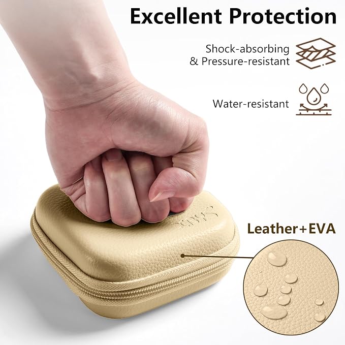 Charger Case for Macbook, Portable Tech Electronic Organizer Bag, Small Travel Storage Pouch for Laptop Accessories, MacBook Power Adapter, Charging Cords, USB Drives (Light Khaki, M)