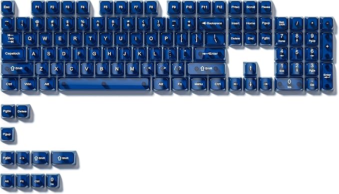 dagaladoo Clear keycaps,Transparent Keyboard keycaps,Jelly Key caps Set,Shine Through keycap，MDA Profile Keyboard caps for Mx Switches Mechanical Keyboard(Dark Blue)