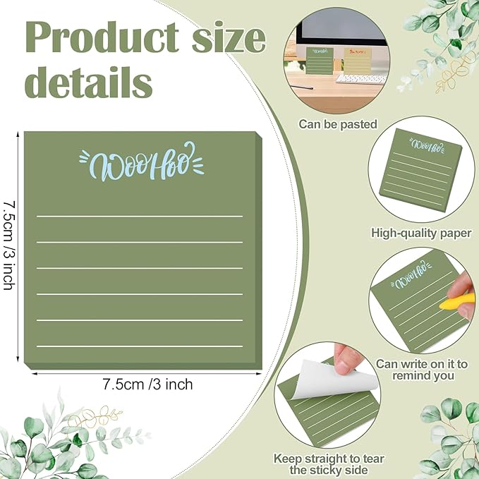 Yinder 48 Pcs Inspirational Sticky Notes Thank You Gift Motivational Sticky Note Pad Employee Appreciation Gift Bulk for Staff Coworker Teacher Nurse Office Groups 3 x 3'' (Appreciation,Boho)